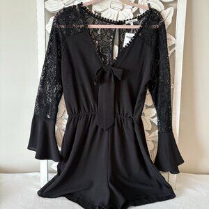 NWT - Charlotte Russe Black Lace Romper